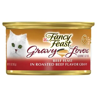Fancy Feast Classic Gravy Lovers Beef in a Roasted Beef Flavor Gravy Wet Cat Food, 85 g (Pack of 1)