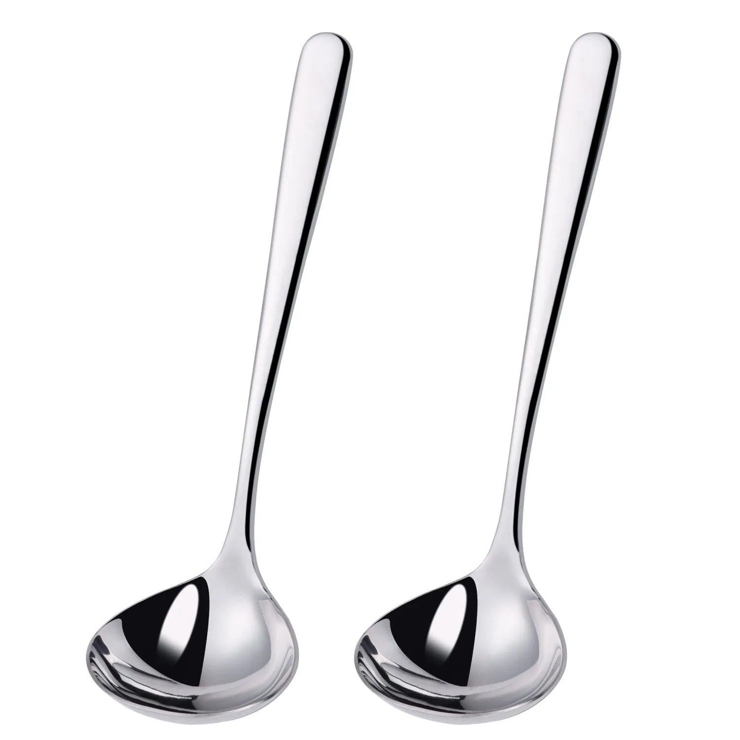 2 oz. Soup Ladles SUS304 Stainless Steel Gravy Ladle for Serving,9.5 Inch Sauce Ladel Spoon(Silver)(Set of 2)