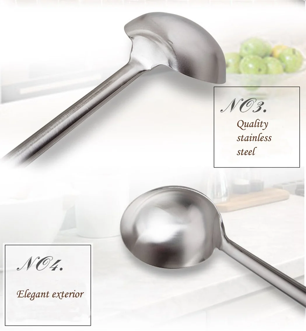 Tenta Kitchen Professional Large Stainless Steel Serving Ladle Spoon - Gravy Ladle Soup Spoon For School Canteen,Hotel Kitchen,Restaurant (3.86"x17")