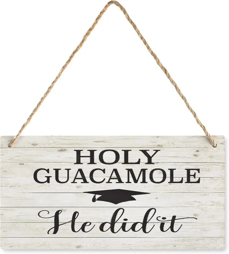 Wooden Hanging Sign Holy Guacamole Hediditrustic Farmhouse Hanging For Wedding Cabin Beach Rental House Home Decor 6X12Inch