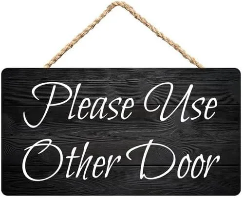 Front Door Home Signs - Please Use Other Door - Rustic Wooden Hanging Sign Farmhouse Door Decor For Home Porch Decor Entryway 6X12Inches