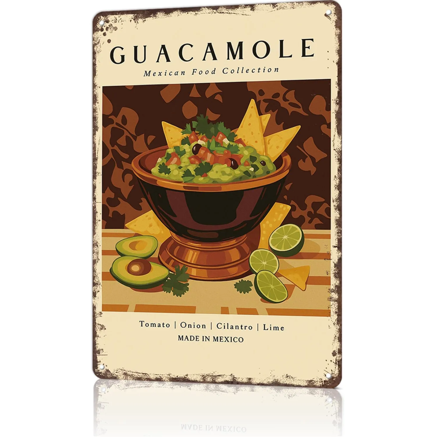 Funny Vintage Metal Sign Guacamole Poster Wall Art for Home Living Room Office Bar Decor 8X12inch