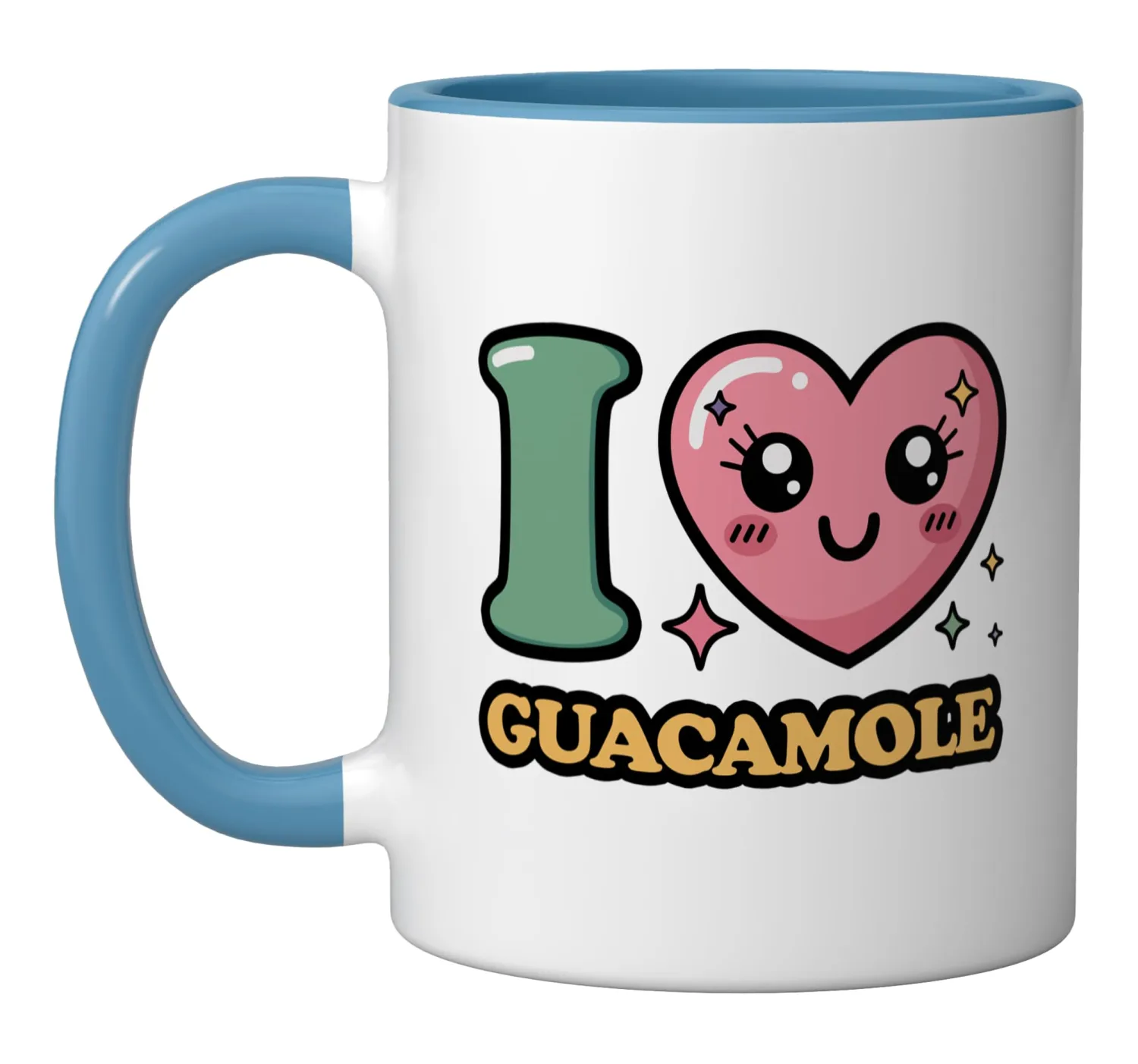 I love Guacamole Ceramic Mug, Blue/White