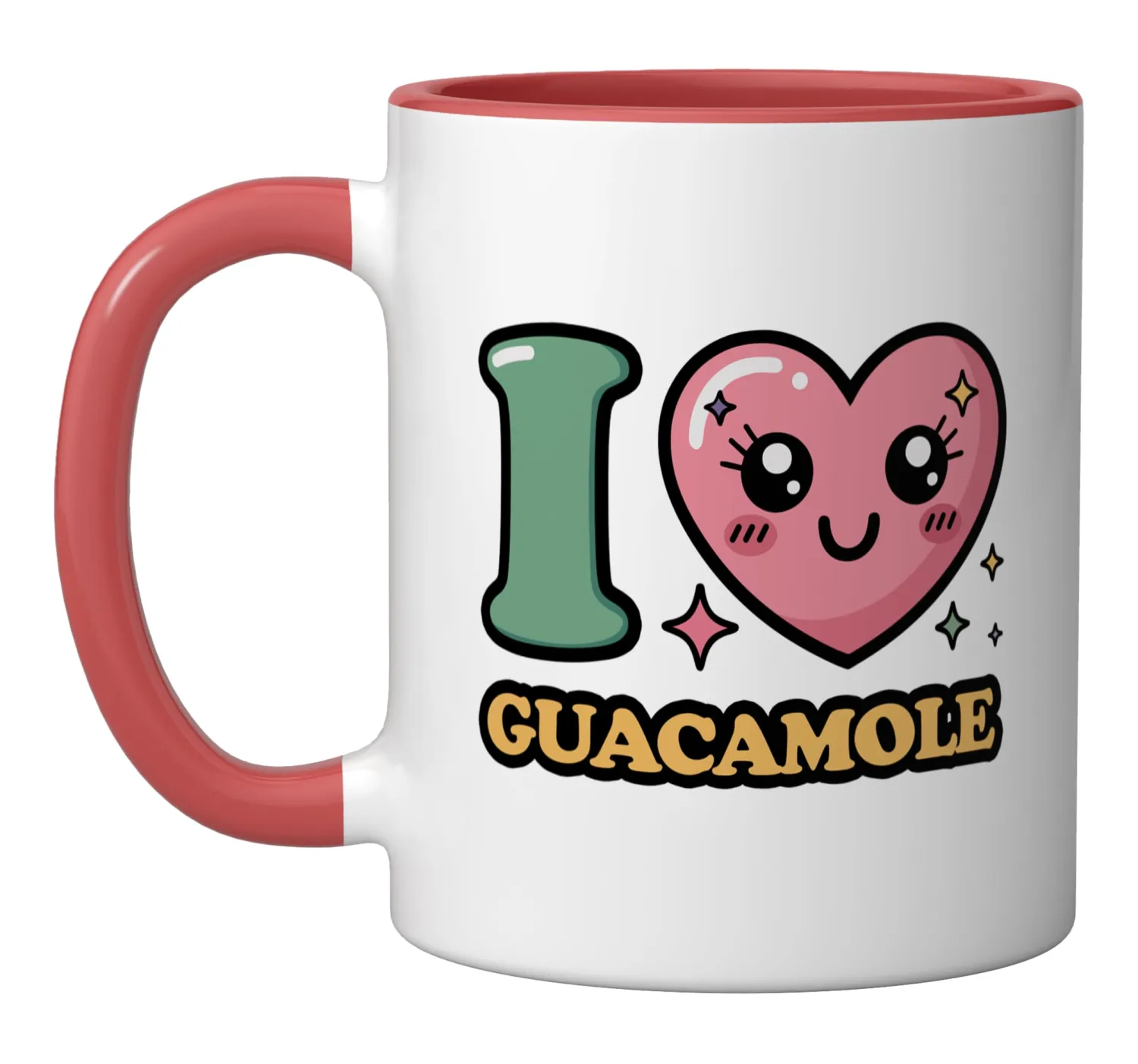 I love Guacamole Ceramic Mug, Red/White
