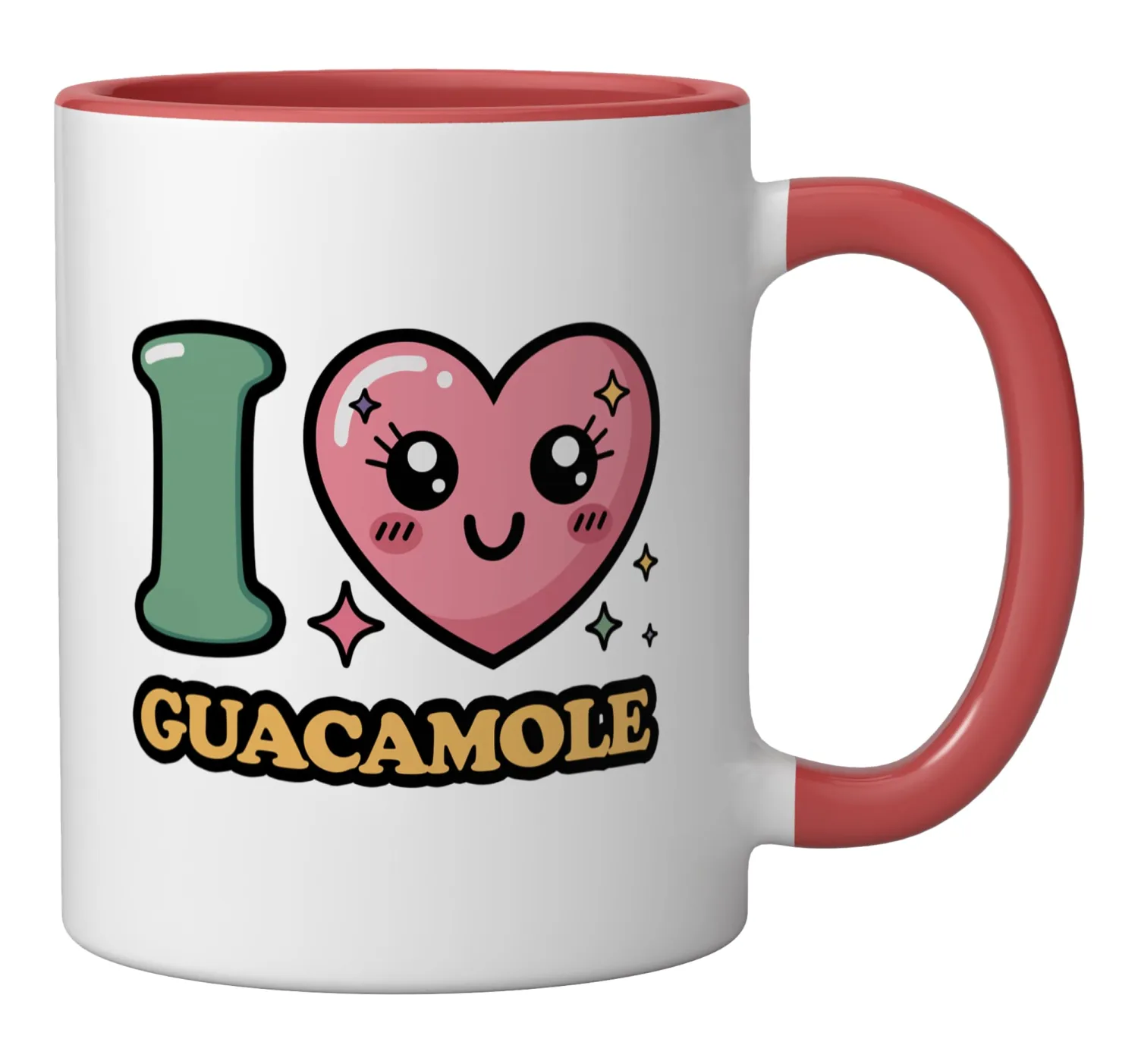 I love Guacamole Ceramic Mug, Red/White