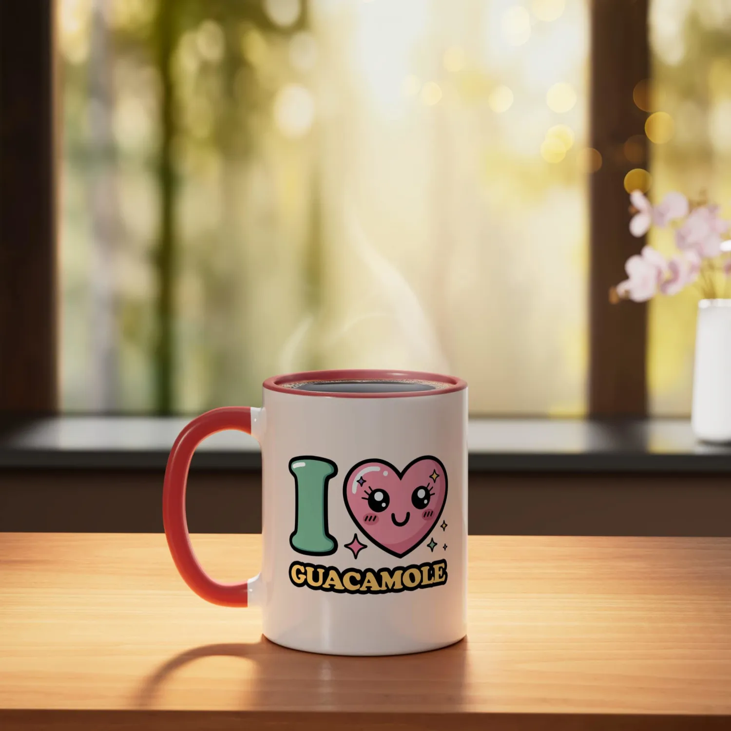 I love Guacamole Ceramic Mug, Red/White