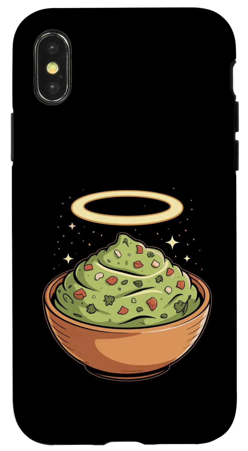 Holy Guac, Haloed Guacamole in Molcajete Case for iPhone X/XS