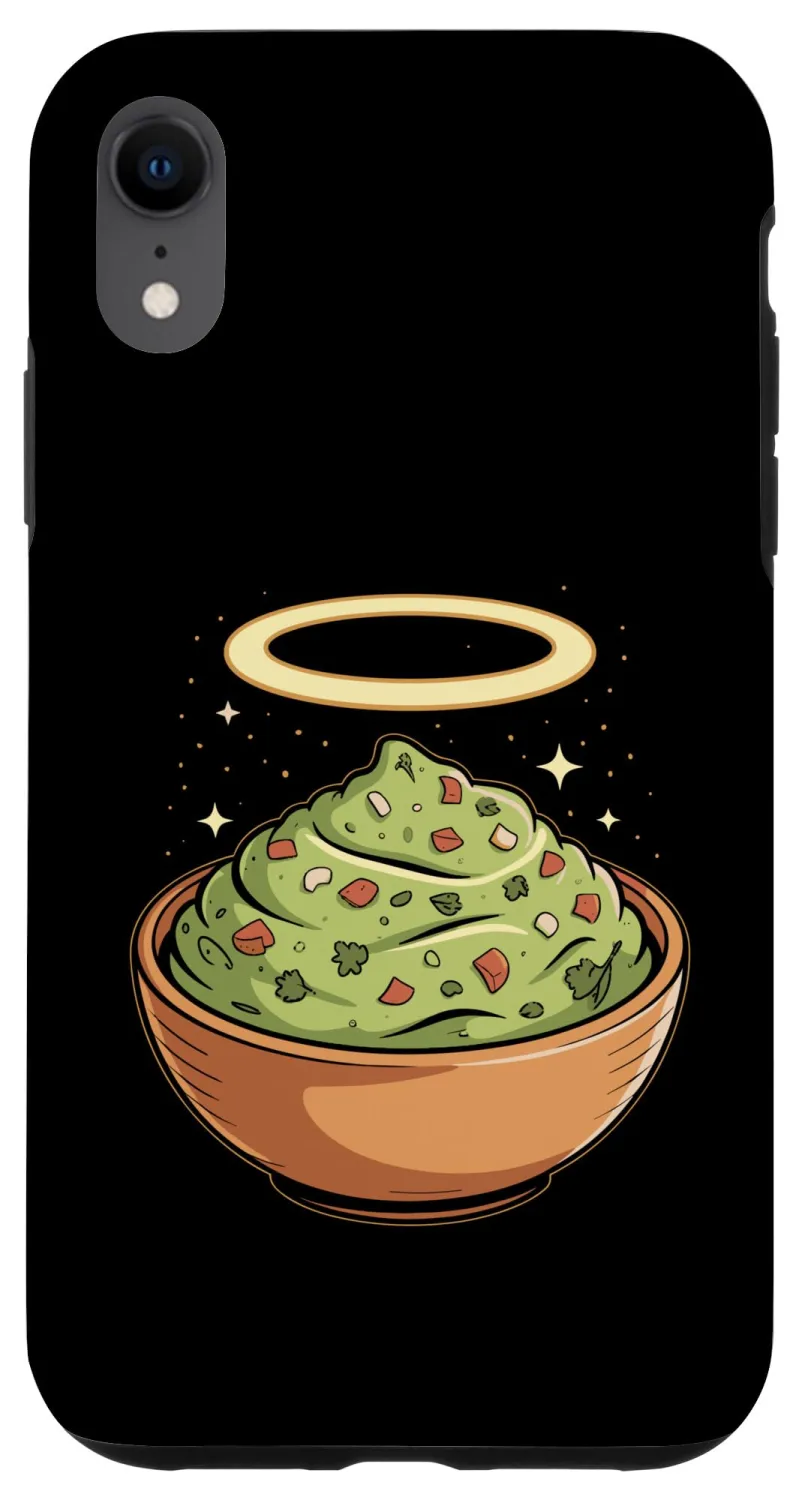 Holy Guac, Haloed Guacamole in Molcajete Case for iPhone XR