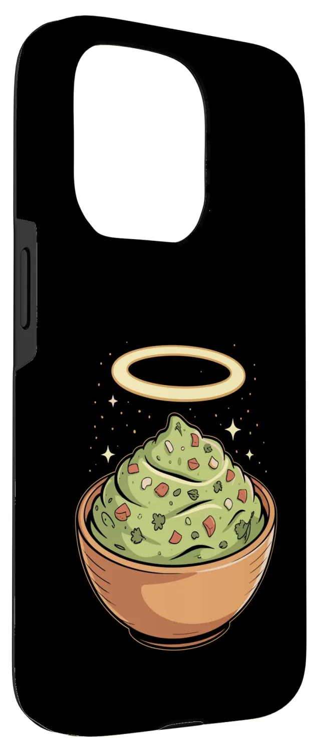 Holy Guac, Haloed Guacamole in Molcajete Case for iPhone 15 Pro
