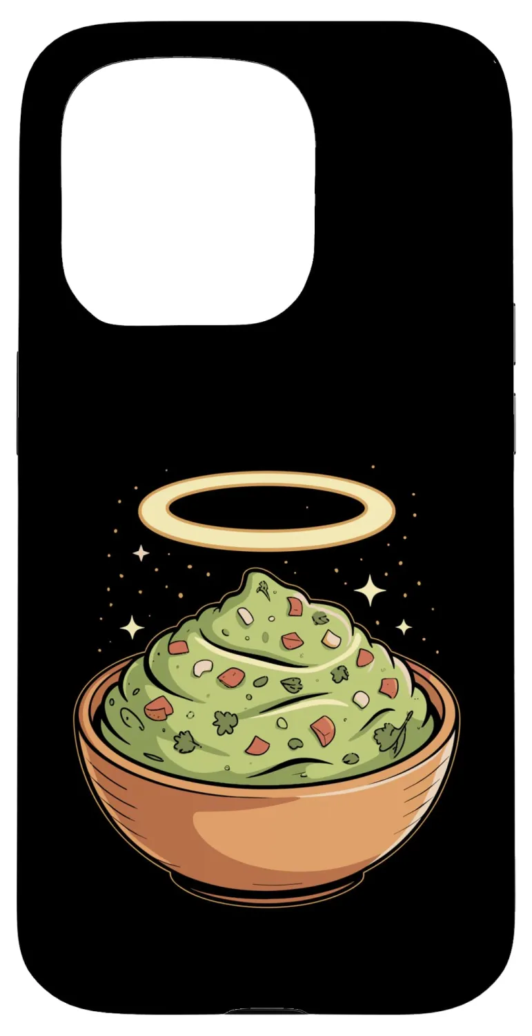 Holy Guac, Haloed Guacamole in Molcajete Case for iPhone 15 Pro