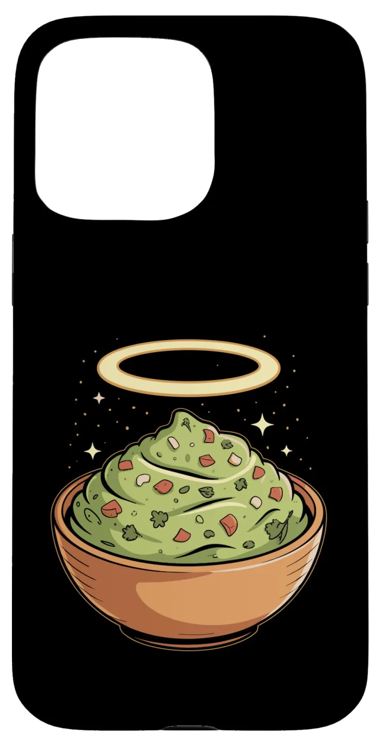 Holy Guac, Haloed Guacamole in Molcajete Case for iPhone 15 Pro Max