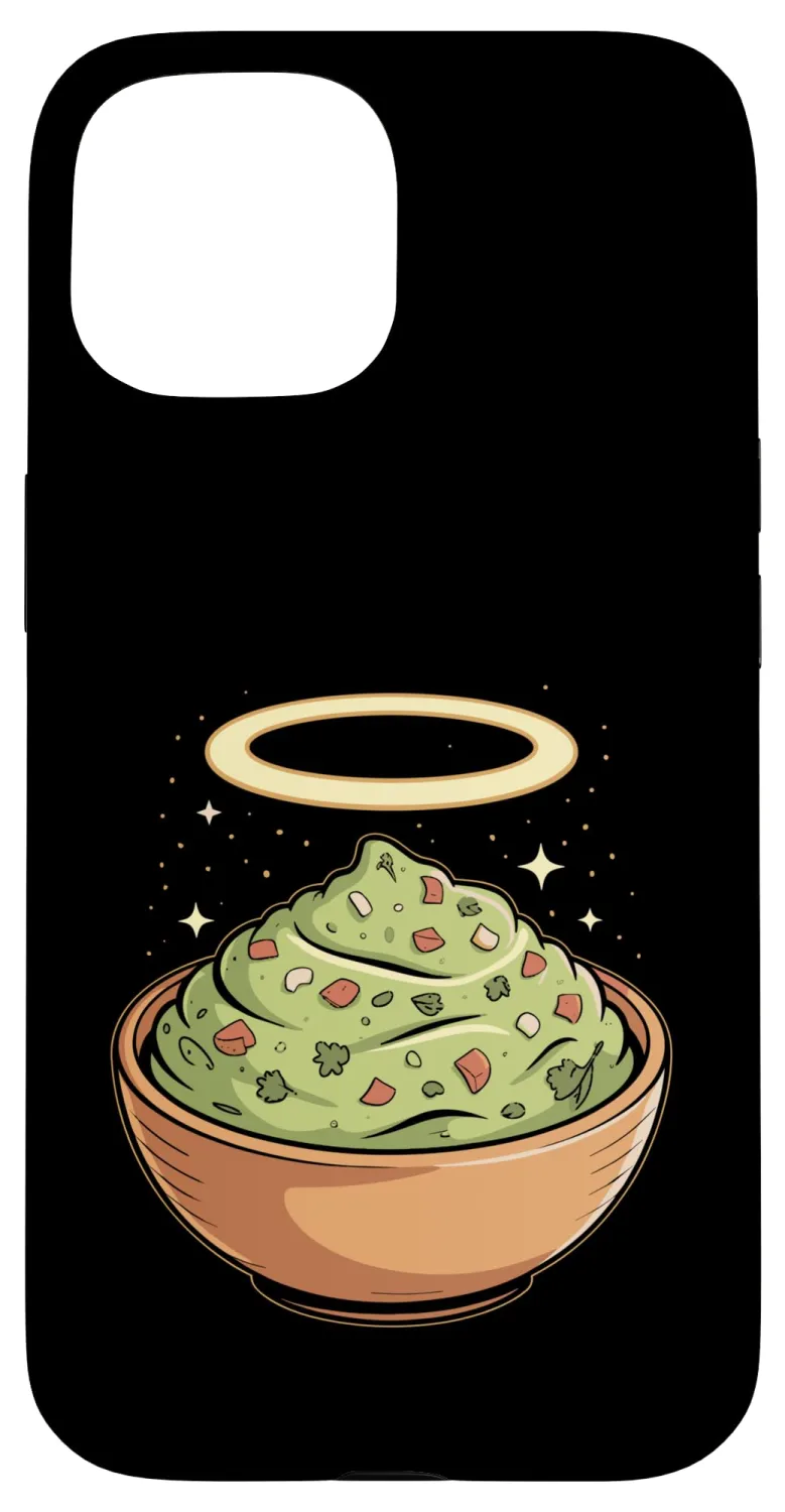 Holy Guac, Haloed Guacamole in Molcajete Case for iPhone 15