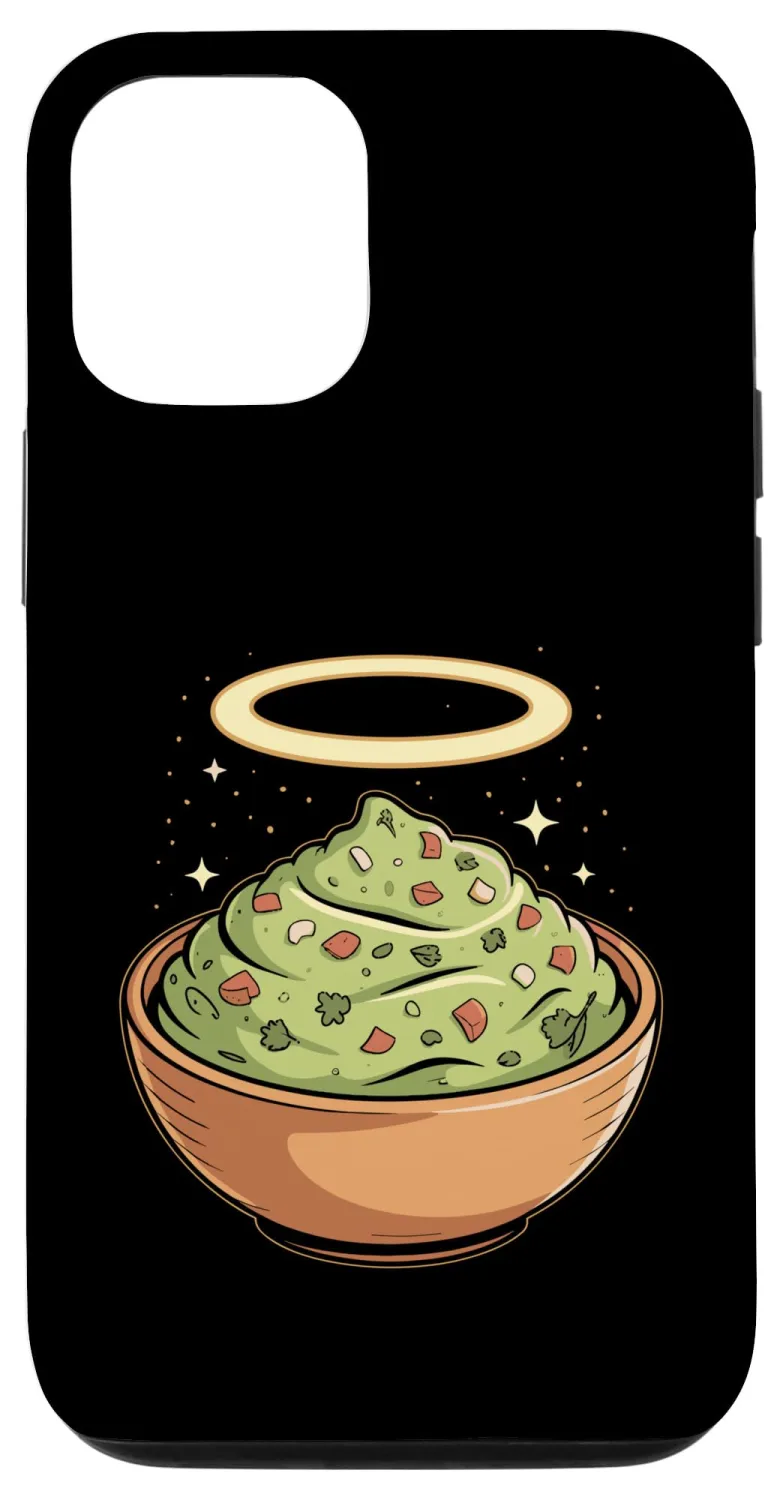 Holy Guac, Haloed Guacamole in Molcajete Case for iPhone 12/12 Pro