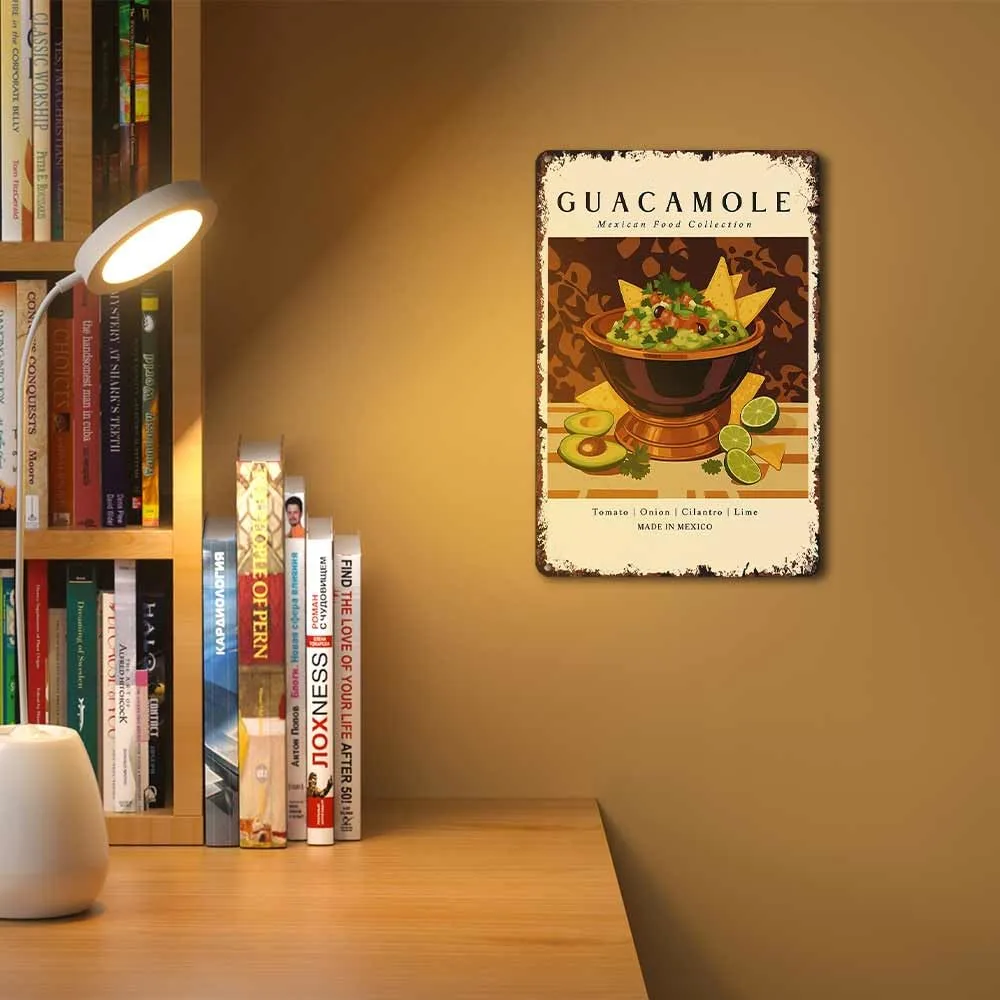 Guacamole 8x12 Inch Aluminum Metal Tin Signs Funny Vintage Poster-For Living Bathroom Room Kitchen Bedroom Garden Wall Decor