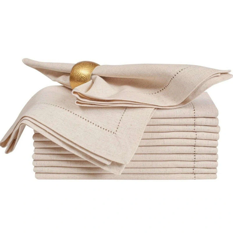 Thread-drawn Openwork Cotton-linen Napkins For Home Use