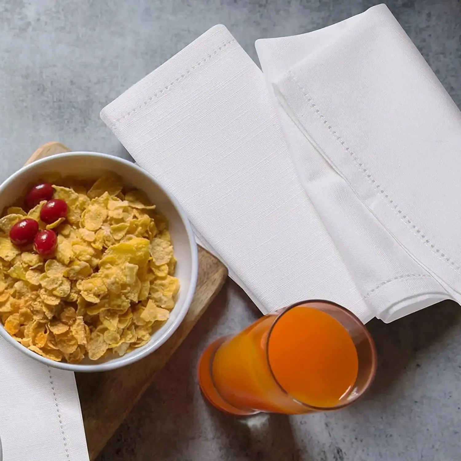 Thread-drawn Openwork Cotton-linen Napkins For Home Use