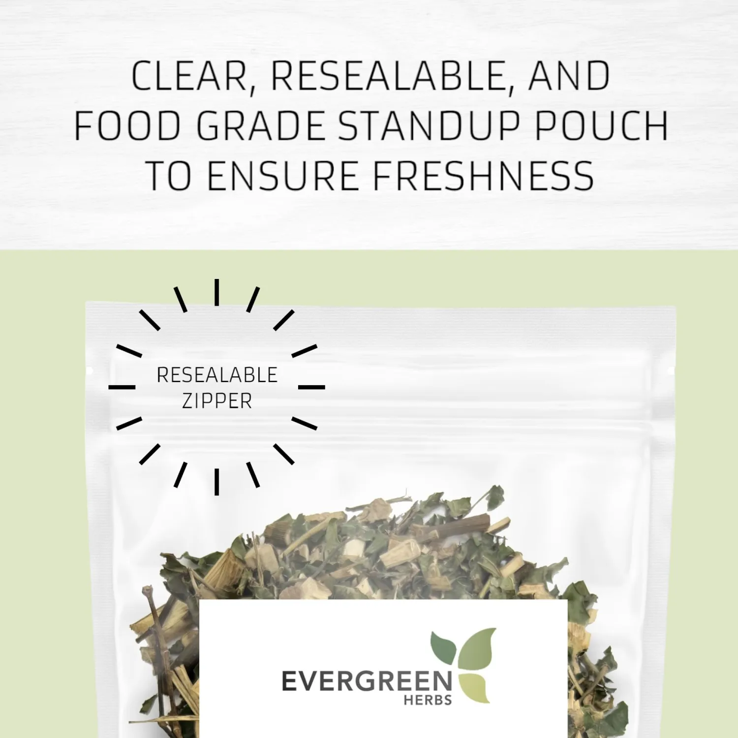 Evergreen Herbs Cuachalalate Herb (Amphipetyglum Adstringens) - Resealable Stand Up Pouch to Ensure Freshness! (Herb 8 oz)
