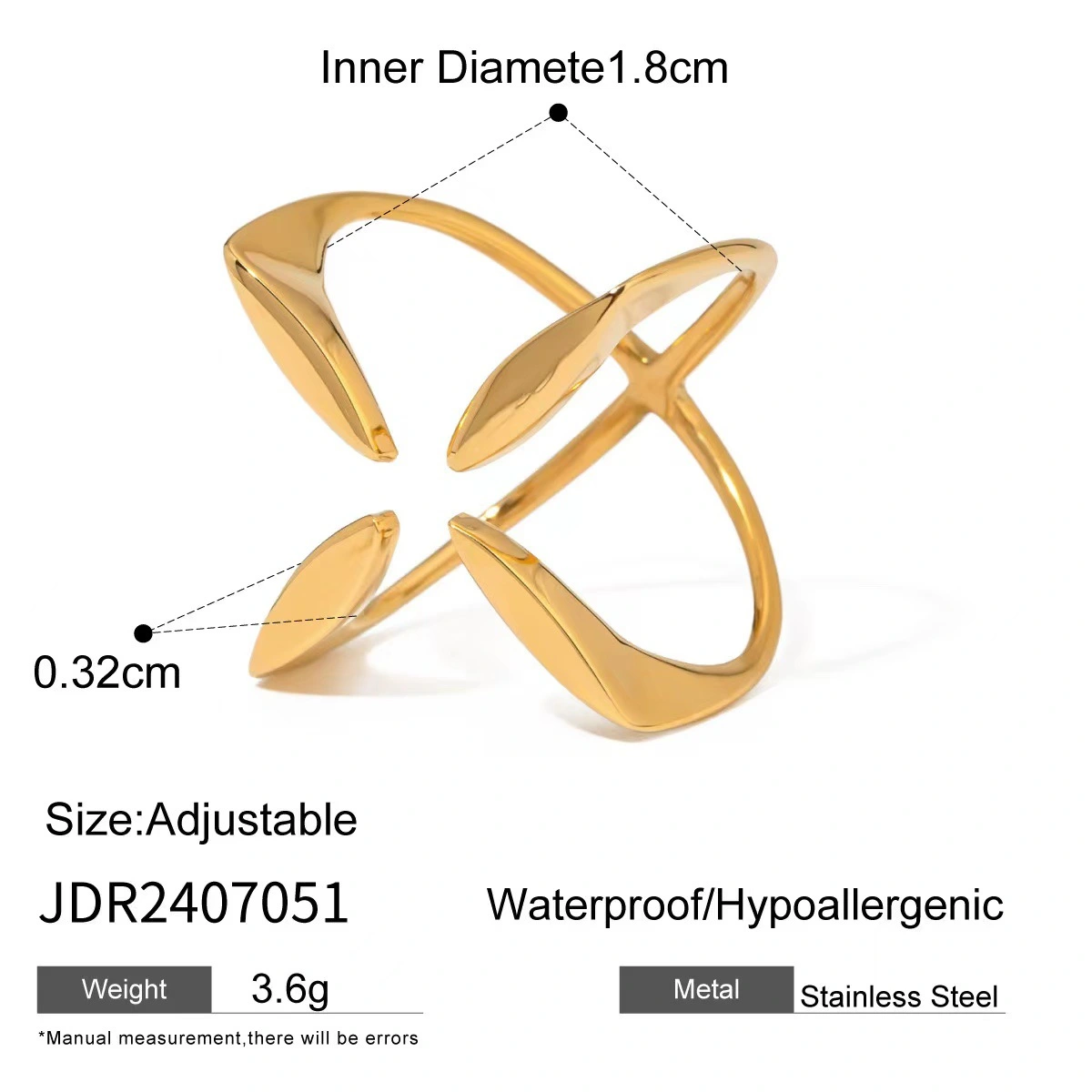 Personalized Fashionable Cool-girl Style Alloy Open Ring