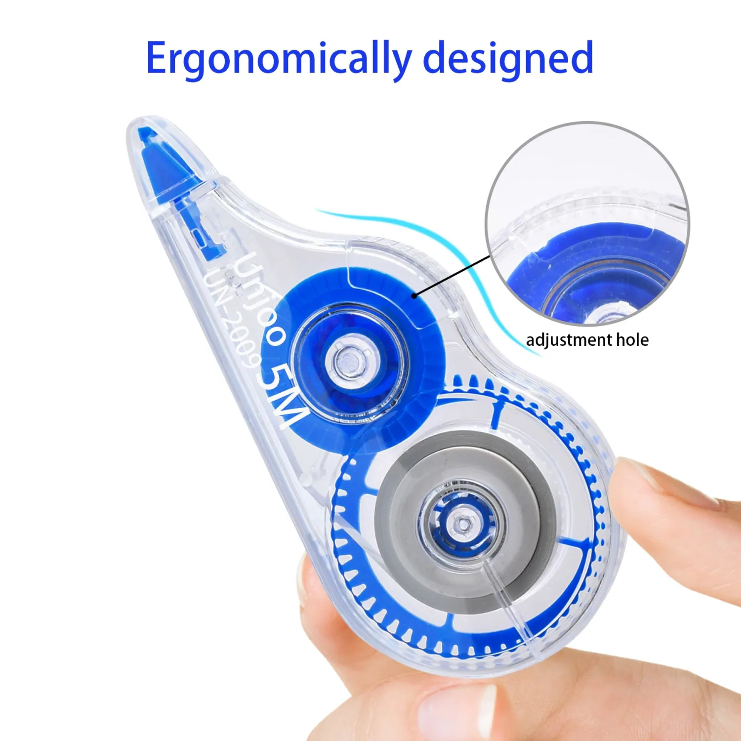 White Correction Tape, Easy To Use Applicator for Instant Corrections Wrong Writing At Any Time, For school, Office (12pack, 5M/196" x 0.2", Blue)