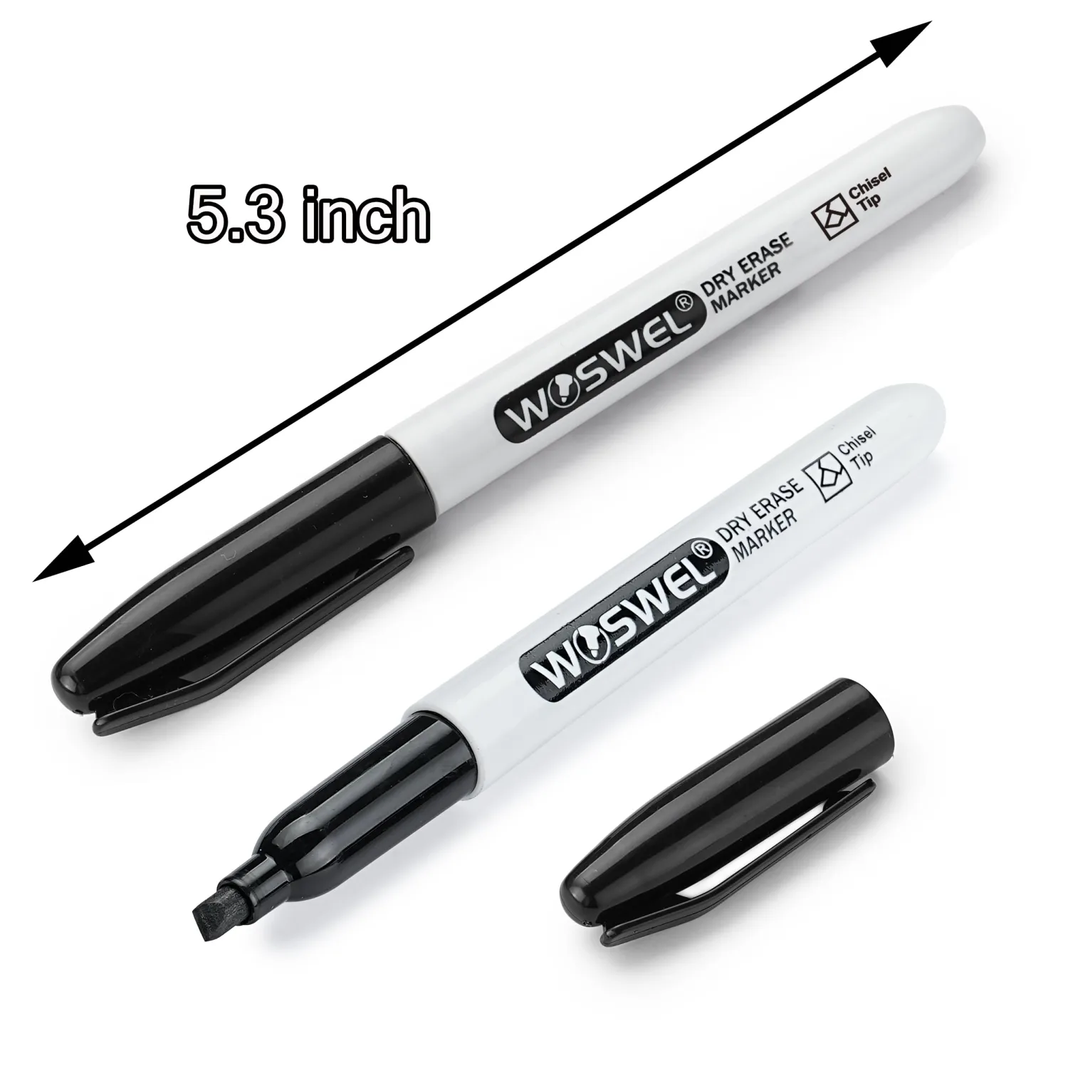 Dry Erase Markers,24 Pack Black Chisel Tip Whiteboard Markers, Chisel Point Low Odor Dry Erase Marker for School Office and Home