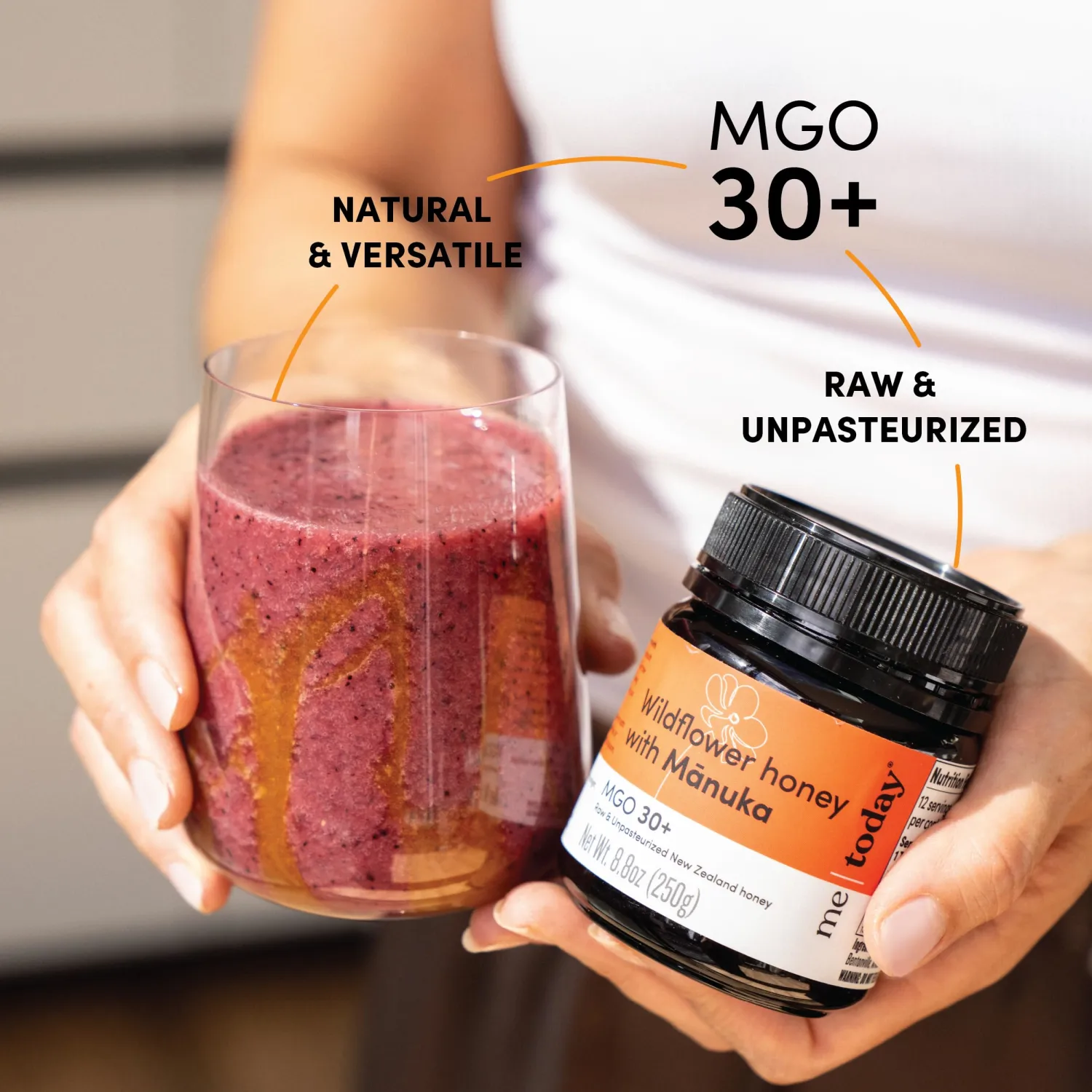 me today - Wildflower Honey with Manuka MGO 30+ from New Zealand (8.8 oz) Authentic, Raw & Unpasteurized