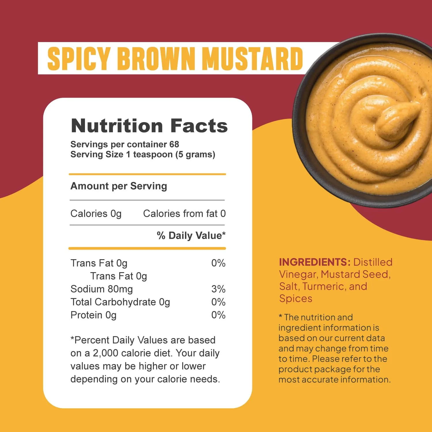McCaffrey Spicy Brown Mustard – Stone-Ground Mustard with Bold, Robust Flavor – Perfect Condiment for Burgers, Sandwiches, Marinades and Everyday Cooking - Clean Ingredients - 0 Cal - Gluten Free - Vegan