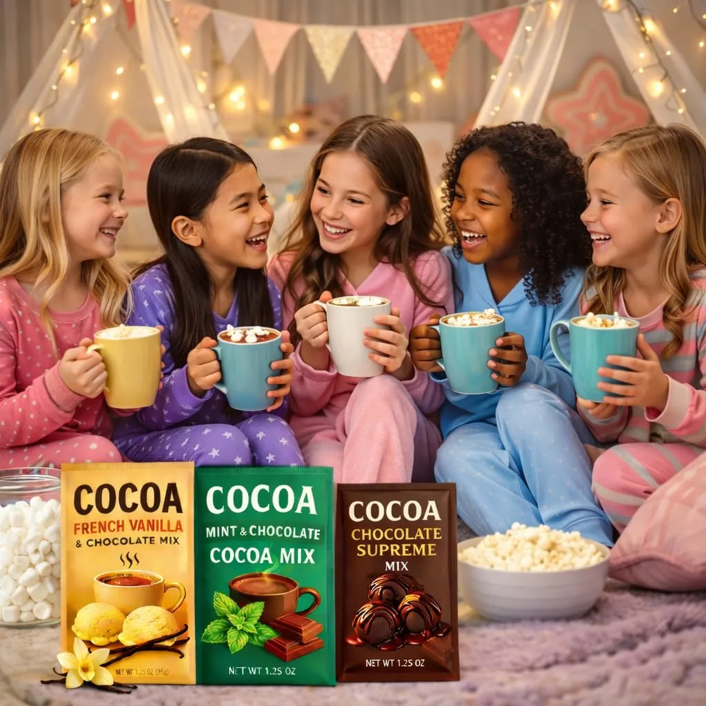 Hot Chocolate Cocoa Mix French Vanilla Mint Cocoa & Chocolate Supreme Flavors 3 Variety Gift Packets - Instant Hot Cocoa Gifting Sharing
