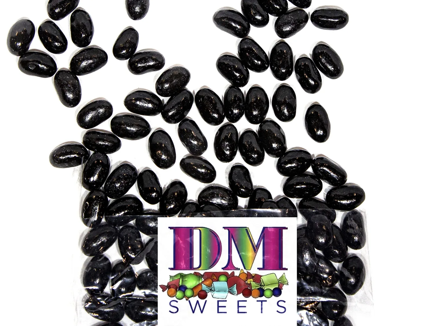 Jumbo Extra Large Fresh Chewy Black Licorice Jelly Beans - 1.5 lb Bulk Bag of Nostalgic Sweet Treat