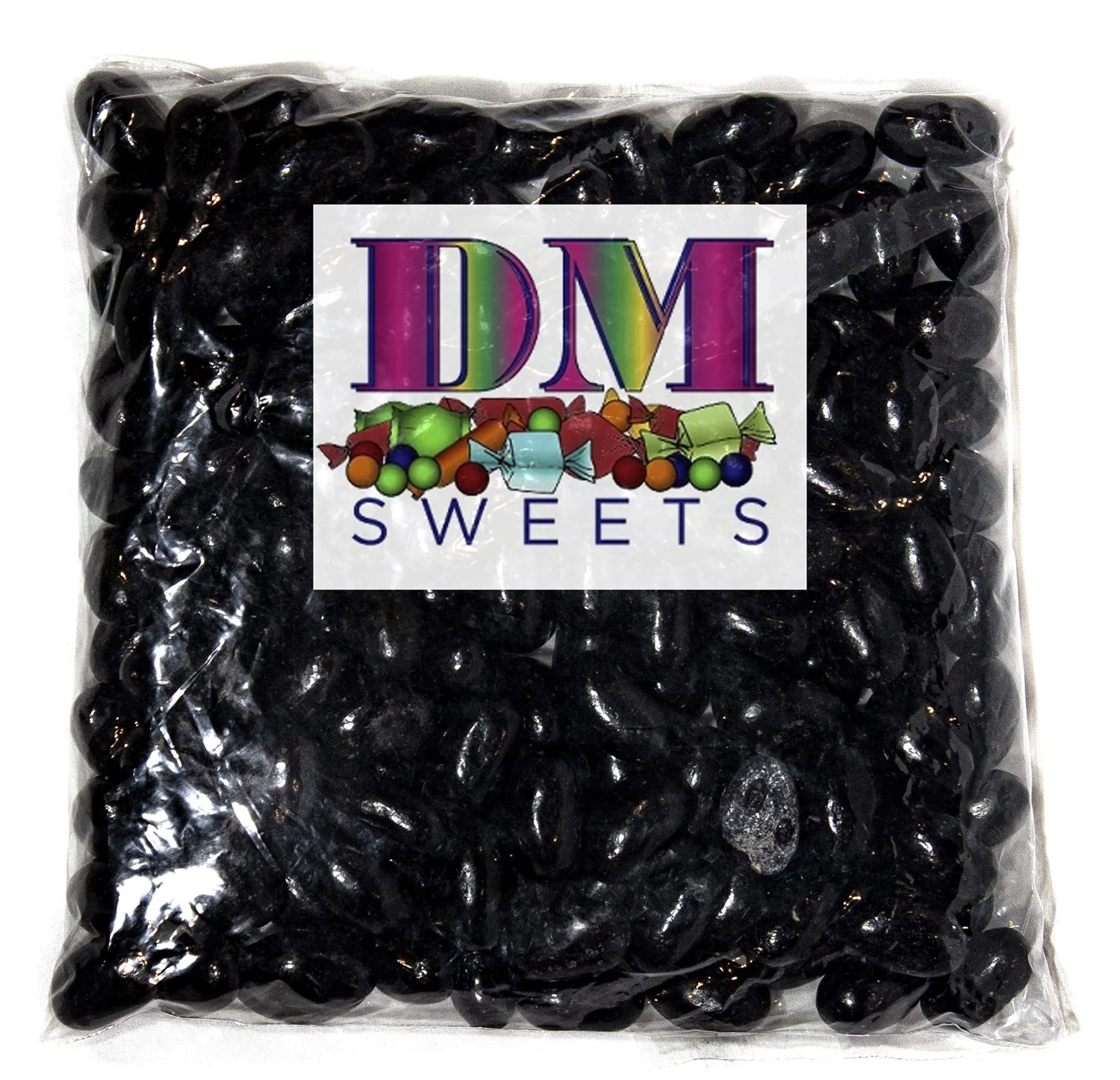 Jumbo Extra Large Fresh Chewy Black Licorice Jelly Beans - 1.5 lb Bulk Bag of Nostalgic Sweet Treat