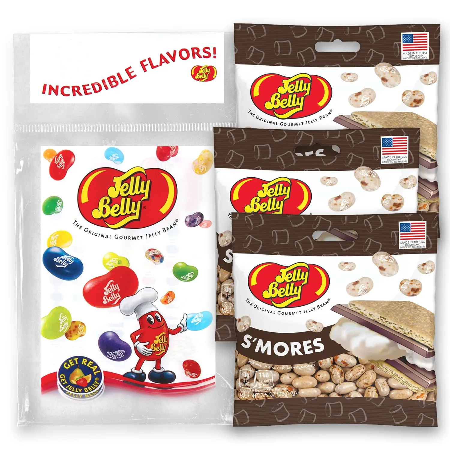 Jelly Belly S'mores Jelly Beans Grab & Go Bags - Pack of 3 sold in Jelly Belly Bag