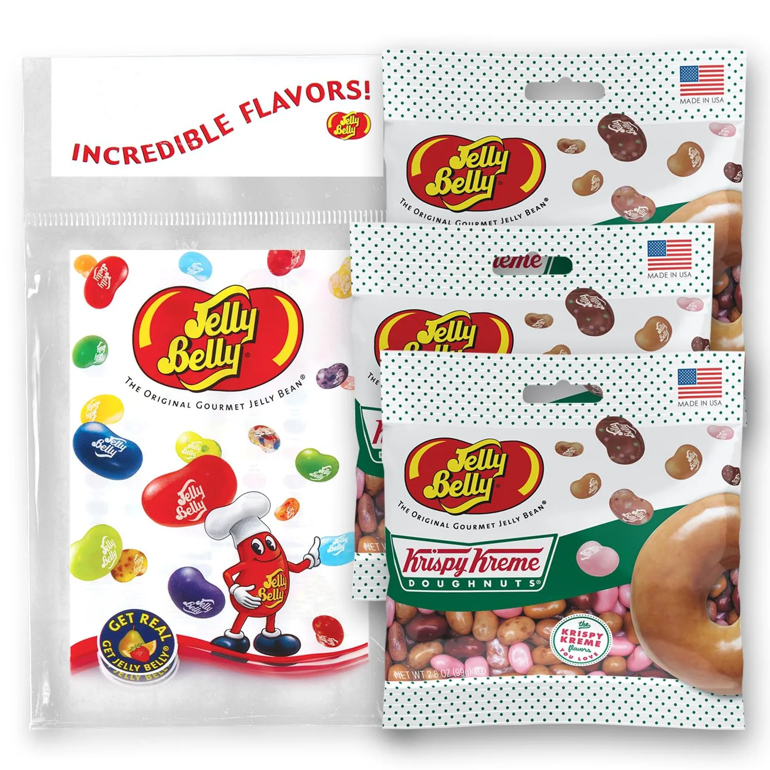 Jelly Belly Krispy Kreme Jelly Beans Grab & Go Bags - Pack of 3 sold in Jelly Belly Bag