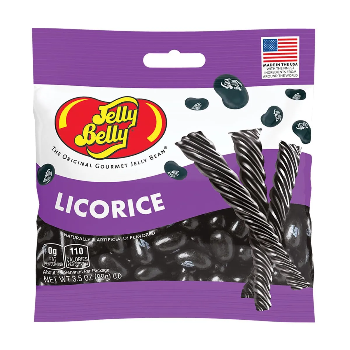 Jelly Belly Jelly Beans Grab & Go Bags - Pack of 3 sold in Jelly Belly Bag (Licorice)