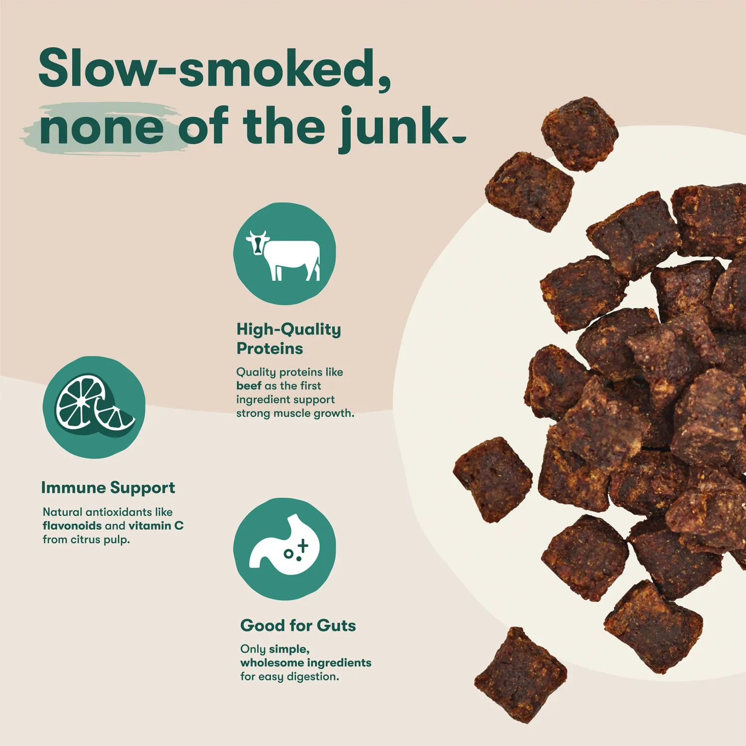 Jinx Beef Bites Jerky Dog Treats - Soft & Chewy, All Natural Dog Jerky Treats with Grass-Fed Beef - Pet Products for All Dogs (Puppies, Adults & Seniors) - 15oz