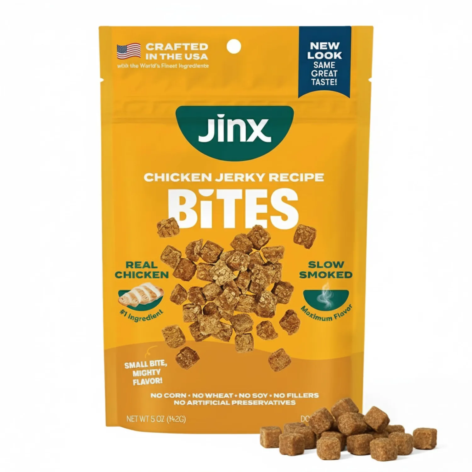 Jinx Chicken Bites Jerky Dog Treats - Soft & Chewy, All Natural Dog Jerky Treats with Cage-Free Chicken - Pet Products for All Dogs (Puppies, Adults & Seniors) - 5oz