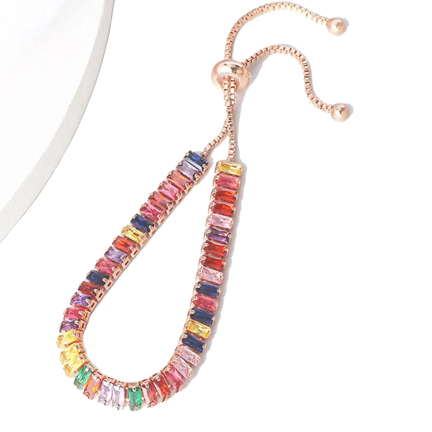 Fashion Charm Tennis Bracelet for Women Crystal Zircon Jewelry Adjustable Gold Silver Color Box Chain Bracelets Gift Attractive