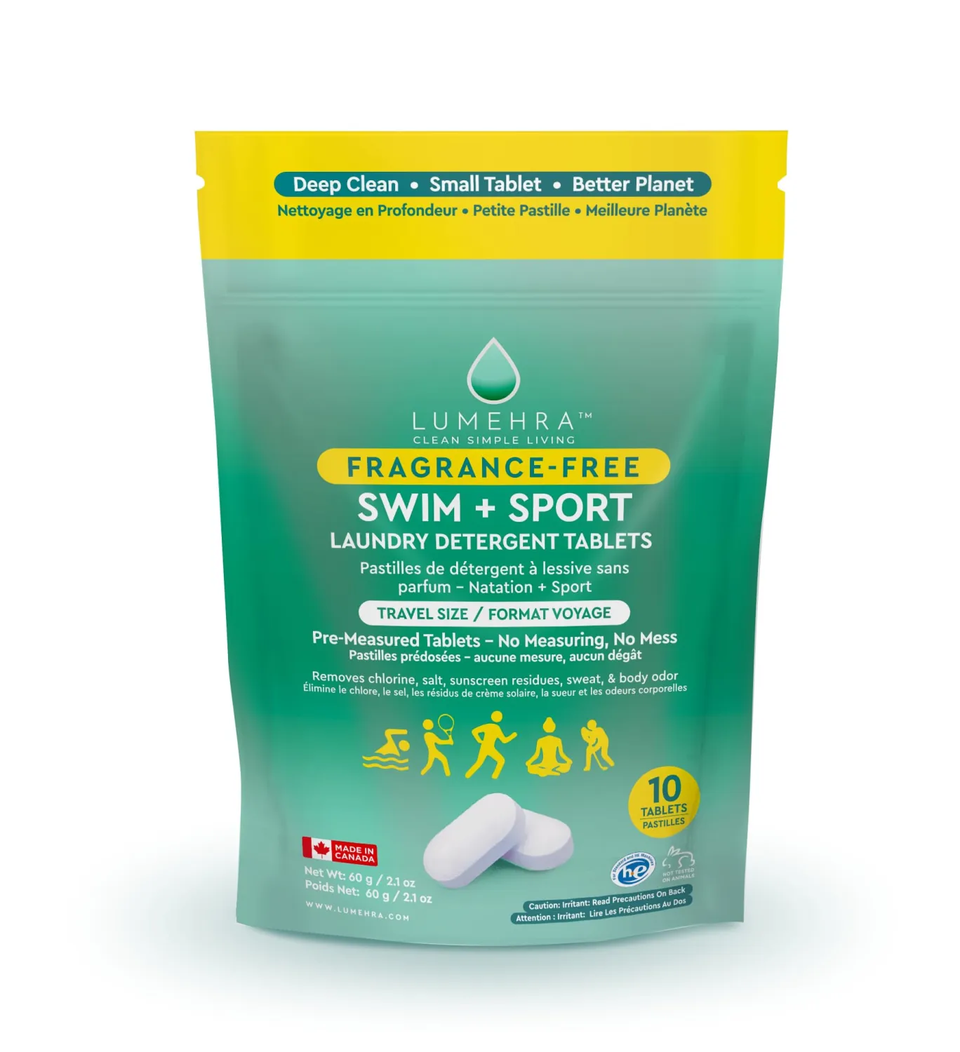 Fragrance-Free Swim + Sport Laundry Detergent Tablets Qty (10) Pre-Measured Tablets – No Measuring, No Mess Made for Swimwear and Activewear