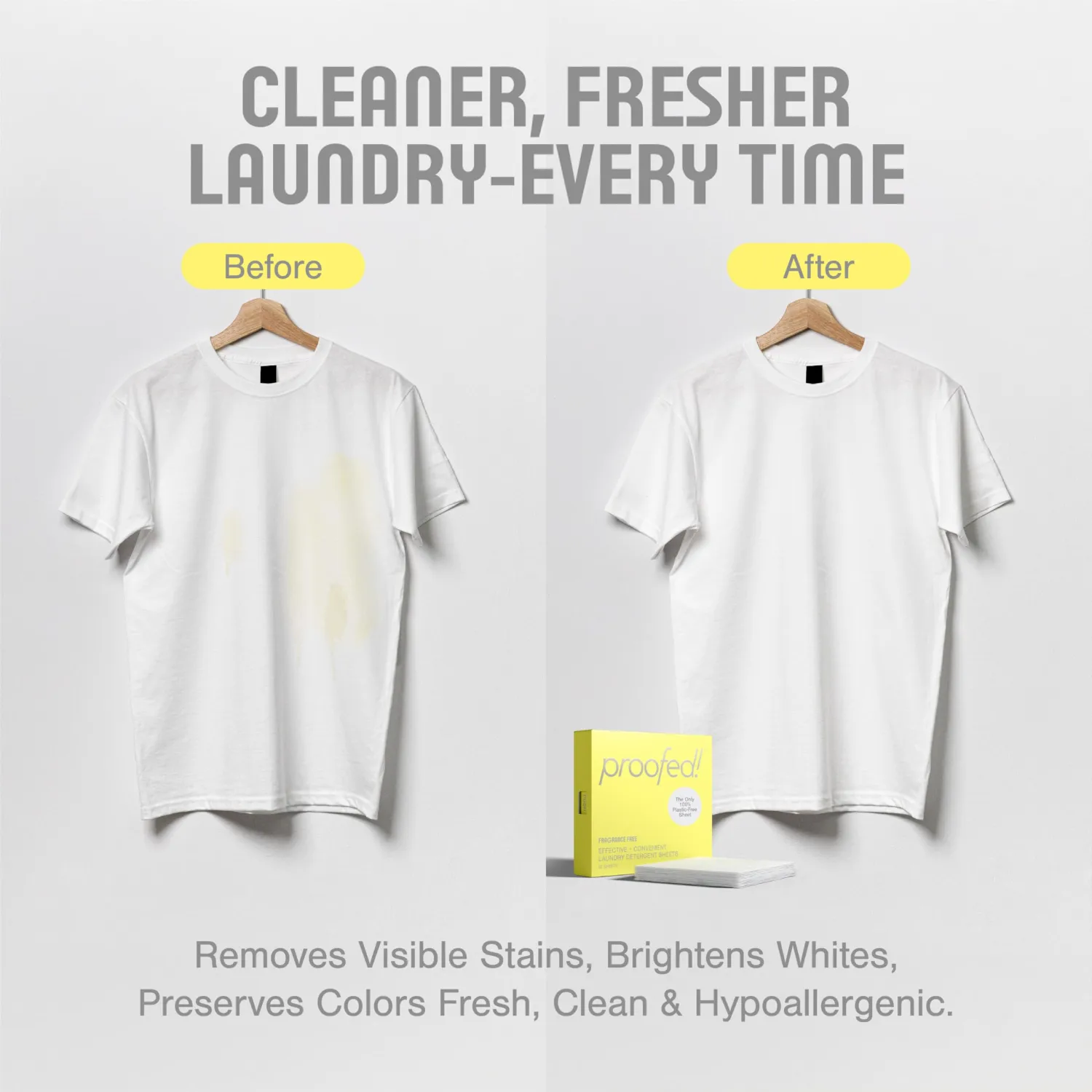 Laundry Soap Sheets – Clean Scent - Laundry Detergent Sheets, Hypoallergenic Detergent for Sensitive Skin – Plastic-Free, Non Toxic, Eco Friendly Washer Detergent – 32 Loads - Made in USA