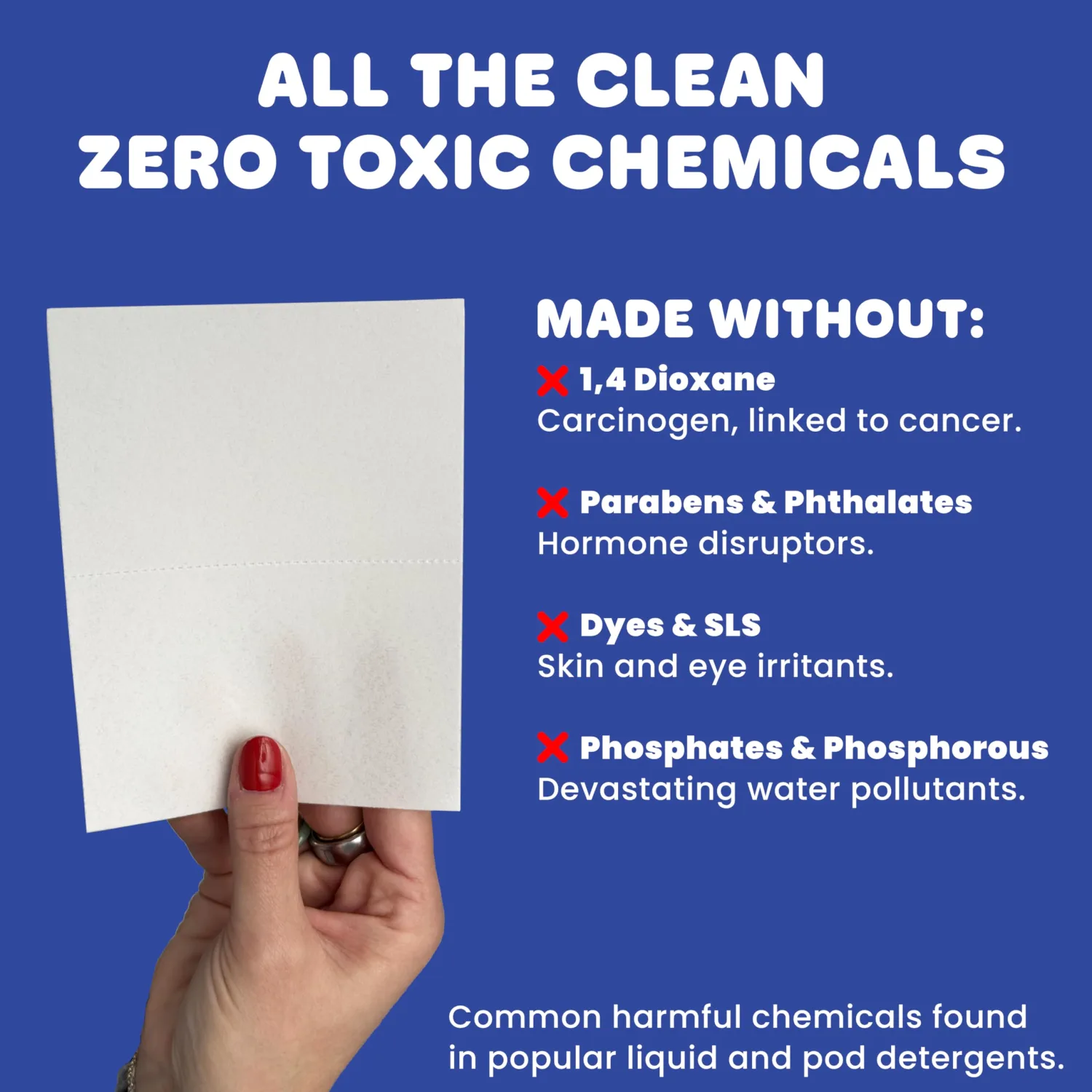 Wash'd Laundry Detergent Sheets - Unscented 40 Loads - Non Toxic Stain Fighting Enzymes Free and Clear - Plastic Free Travel Friendly Drawer Box