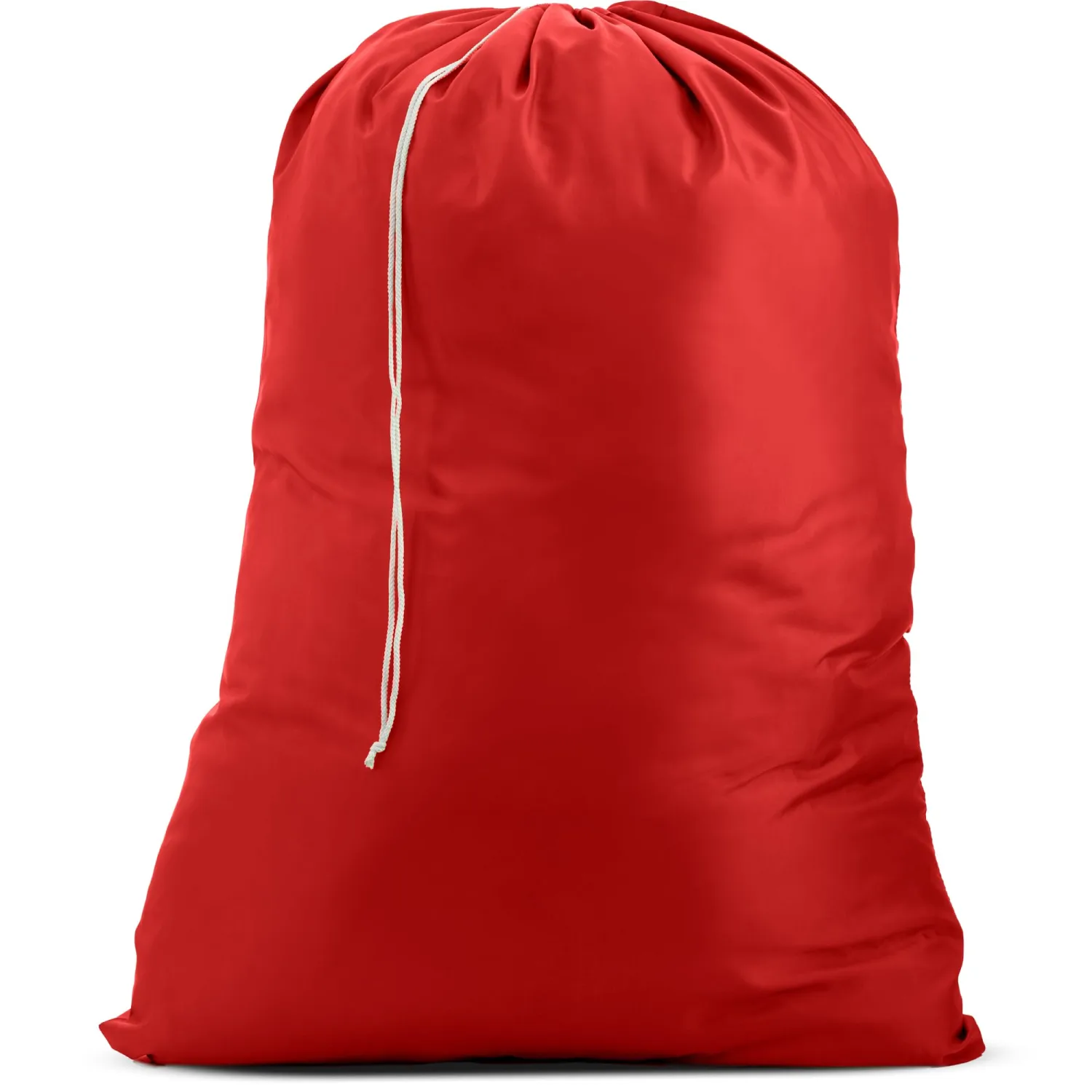 Nylon Laundry Bag - Locking Drawstring Closure and Machine Washable. These Bags will Fit a Laundry Basket or Hamper and Strong Enough to Carry up to Three Loads of Clothes. (Red)