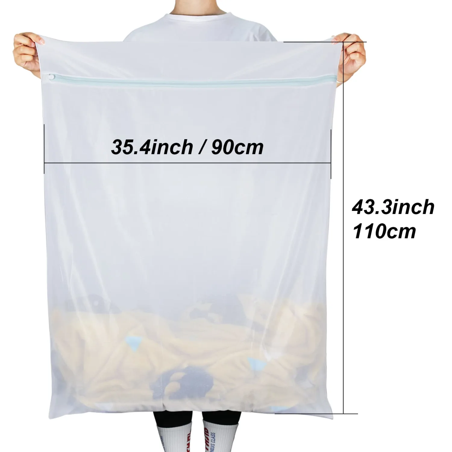 Tenn Well Extra Large Mesh Laundry Bags, 2 Pack 43 x 35 inch Jumbo Delicates Bag for Washing Machine, Large Mesh Bags for Delicates, Coats, Blankets, Bedding, Toys, Pet Items