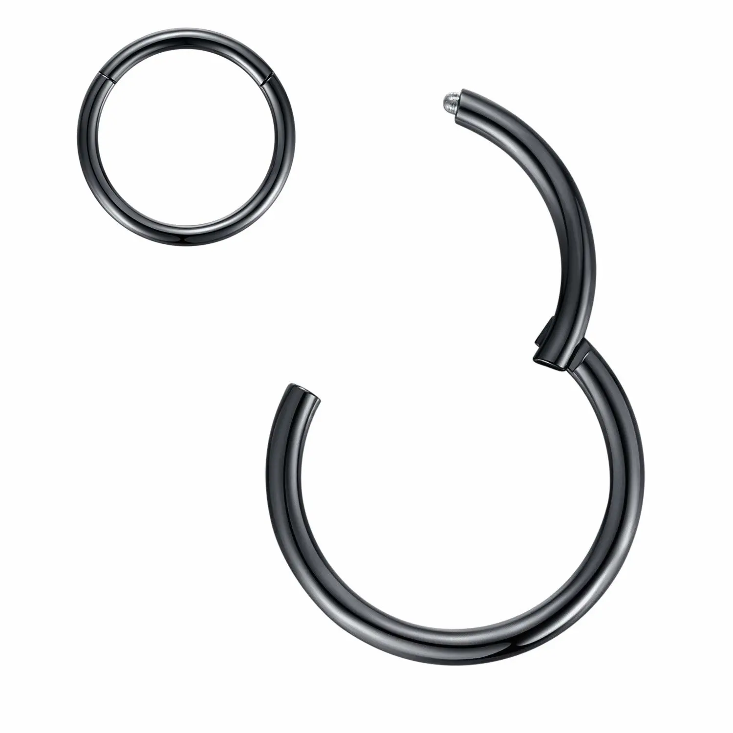 ORANGELOVE Hypoallergenic Nose Rings 20G 18G 16G 14G 12G 10G 8G 316l Surgical Steel Septum Jewelry Hinged Segment Ring Body Piercing Nose Hoop Lip Rings Nose Helix Cartilage Rook Earrings