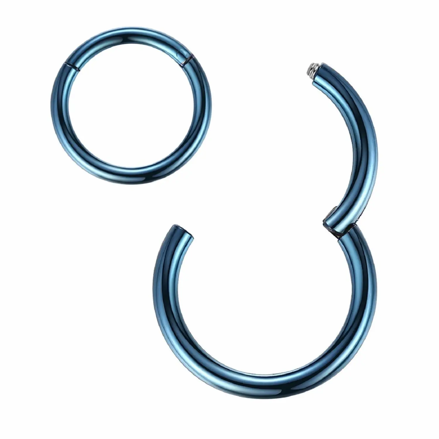 ORANGELOVE Hypoallergenic Nose Rings 20G 18G 16G 14G 12G 10G 8G 316l Surgical Steel Septum Jewelry Hinged Segment Ring Body Piercing Nose Hoop Lip Rings Nose Helix Cartilage Rook Earrings