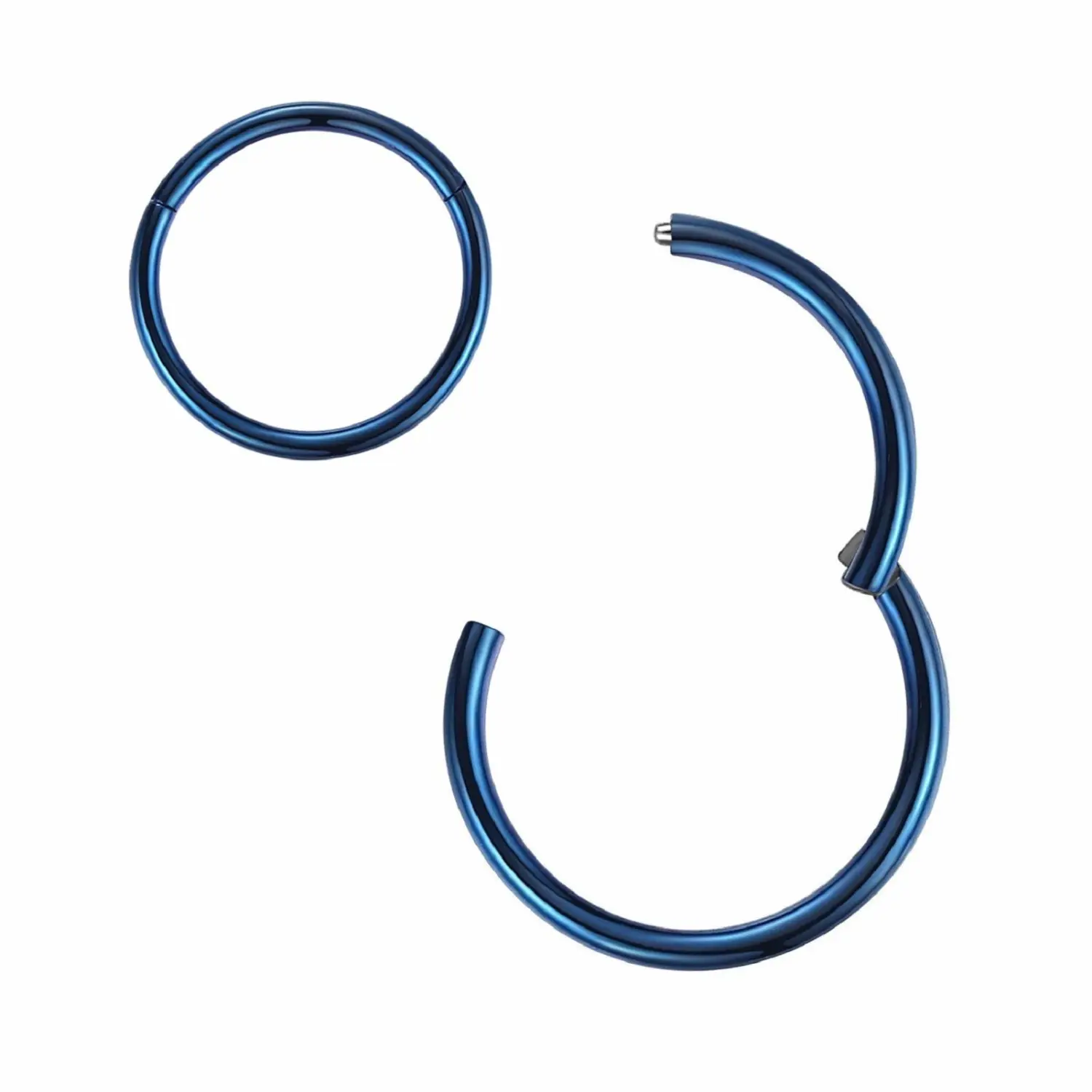 ORANGELOVE Hypoallergenic Nose Rings 20G 18G 16G 14G 12G 10G 8G 316l Surgical Steel Septum Jewelry Hinged Segment Ring Body Piercing Nose Hoop Lip Rings Nose Helix Cartilage Rook Earrings