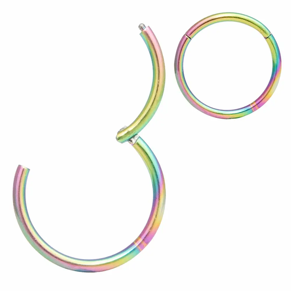ORANGELOVE Hypoallergenic Nose Rings 20G 18G 16G 14G 12G 10G 8G 316l Surgical Steel Septum Jewelry Hinged Segment Ring Body Piercing Nose Hoop Lip Rings Nose Helix Cartilage Rook Earrings
