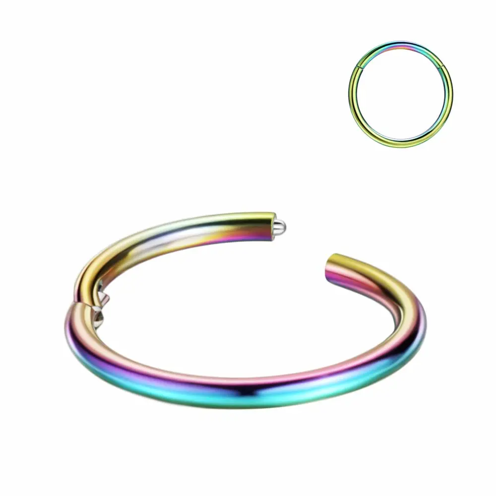 FANSING Men Women 316L Surgical Steel Hinged Nose Rings Hoop for Nostril Septum Cartilage Helix Daith Tragus Rook Conch Lip Ear Lobe Piercings