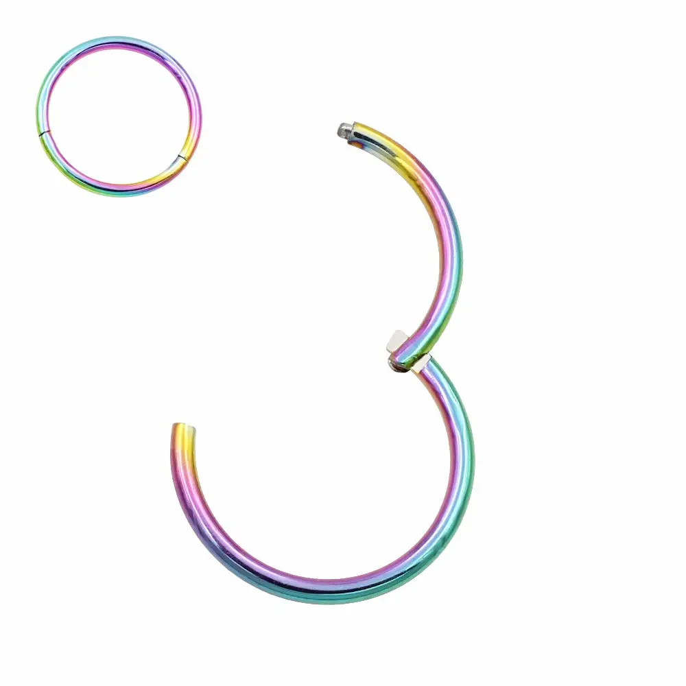 FANSING Men Women 316L Surgical Steel Hinged Nose Rings Hoop for Nostril Septum Cartilage Helix Daith Tragus Rook Conch Lip Ear Lobe Piercings