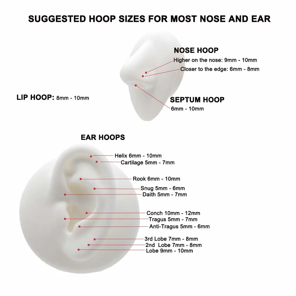 FANSING Men Women 316L Surgical Steel Hinged Nose Rings Hoop for Nostril Septum Cartilage Helix Daith Tragus Rook Conch Lip Ear Lobe Piercings