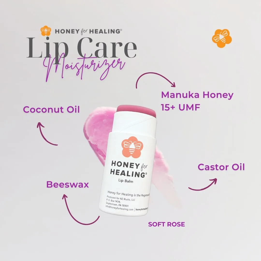 Manuka Honey Lip Balm 15+ UMF – Ultra-Hydrating Formula with Beeswax, Castor Oil & Organic Coconut Oil | 12+ Hour Moisture | Eco-Friendly Recyclable Tube | 0.25 oz / 7 g (Soft Plum)