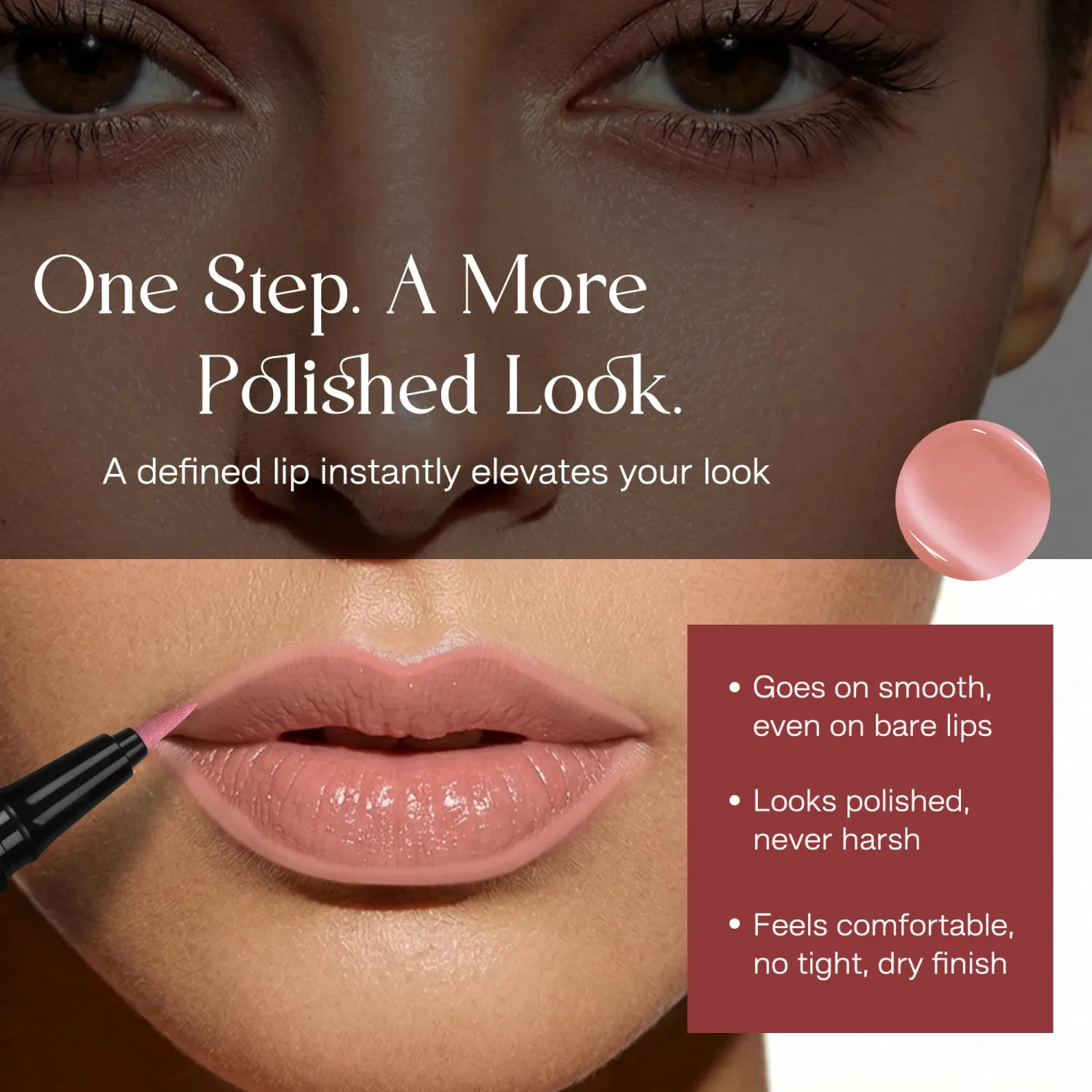 CALAILIS Lip Liner, Long Lasting Liquid Lip Liner Pencil, Waterproof and Smudge-proof Matte Semi Permanent lipliner Stain, Seamless Make Up with All-Day Color (#61 Rose Veil)