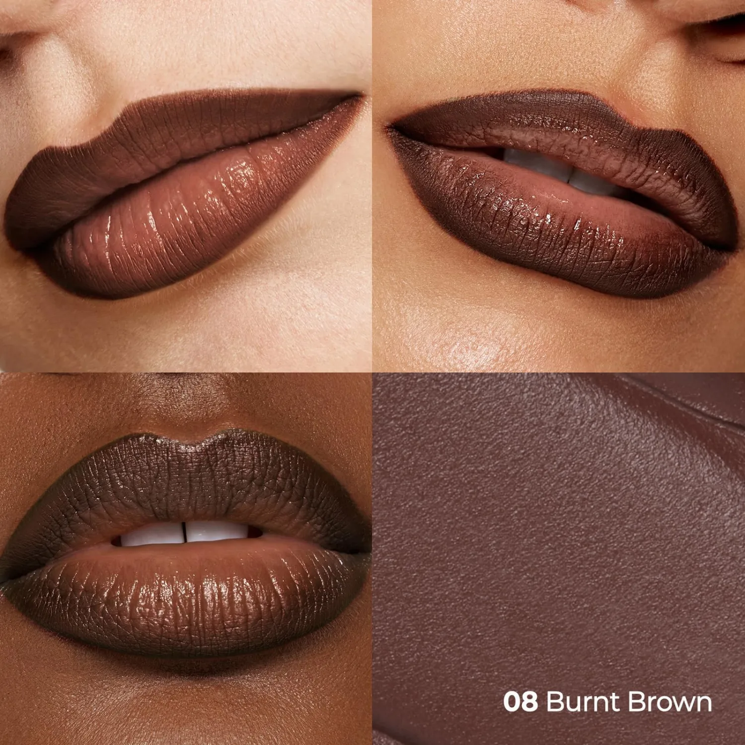 Laka Lip Liner, Deep Brown Lip Liner, Rich Cream Glide Texture, Semi-Matte Finish for Shaping Lips, Smooth Application, K-Beauty​, Korean Makeup, 0.02oz, #08 Burnt Brown